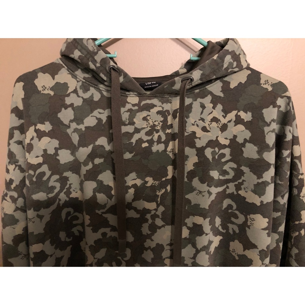 Athletic Works Womens Camo Hoodie Green Pullover L 12-14 Gorpcore Utility
